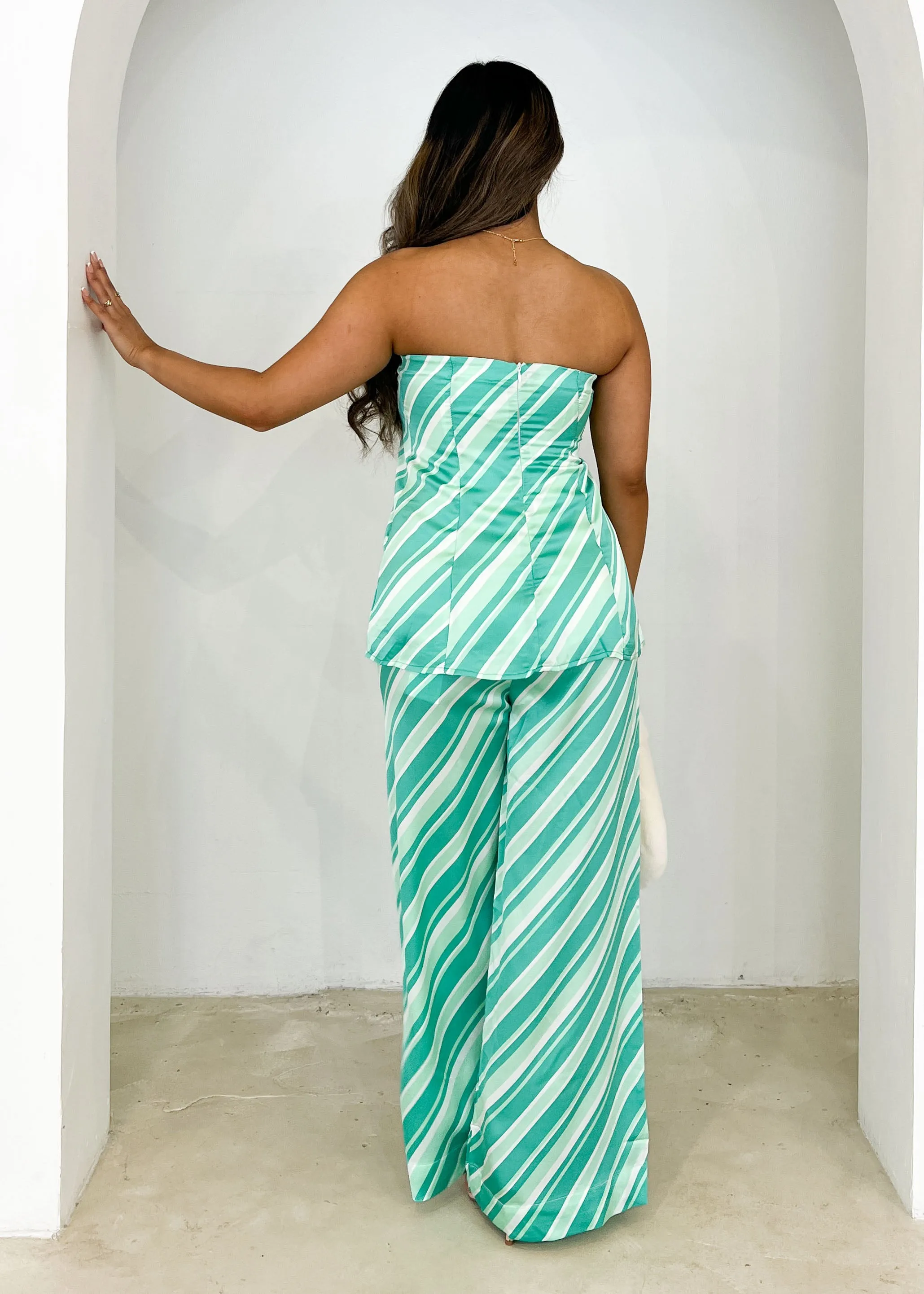 Hanica Strapless Top - Veda Green