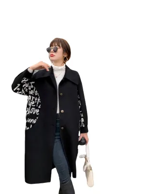 High quality winter long wool cashmere coat for women