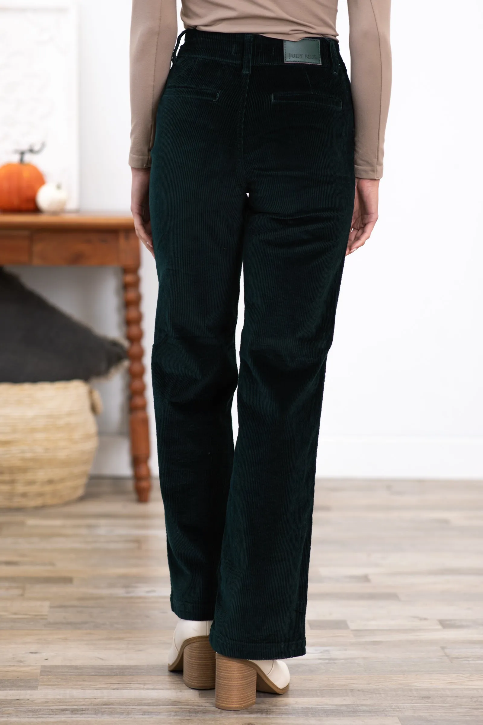 Judy Blue Emerald Green Corduroy Trouser Pants