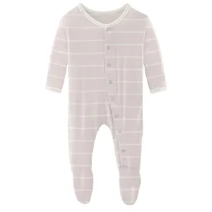 KicKee Pants Macaroon Road Trip Stripe Footie with Snaps