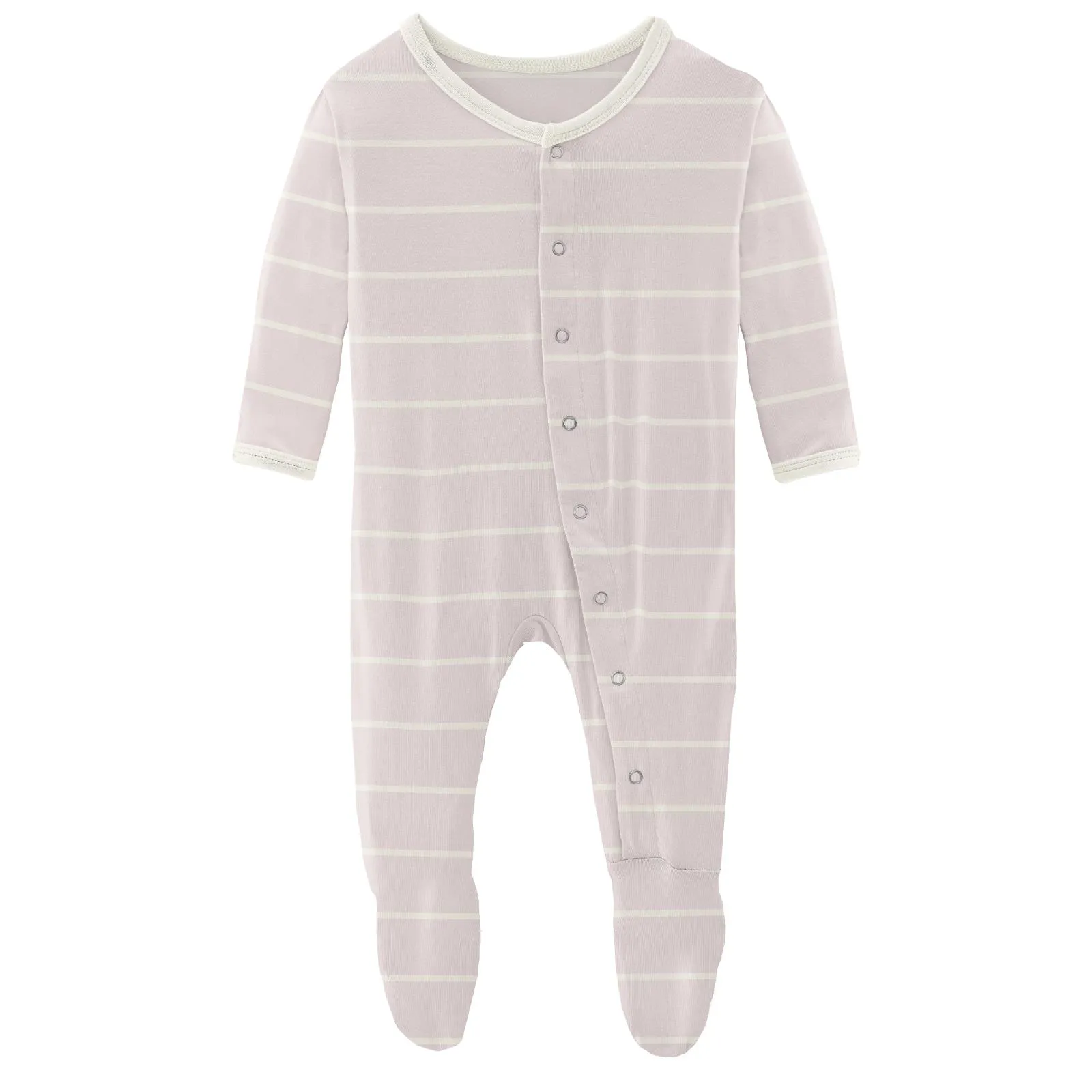 KicKee Pants Macaroon Road Trip Stripe Footie with Snaps