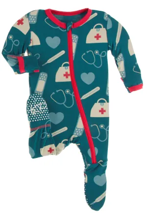 KicKee Pants Oasis Medicine Footie with Zipper