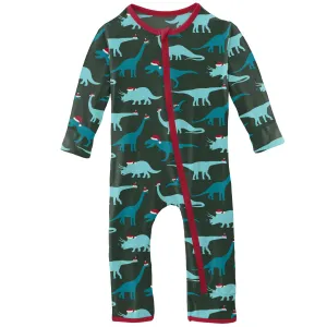 KicKee Pants Santa Dinos Coverall with Zipper