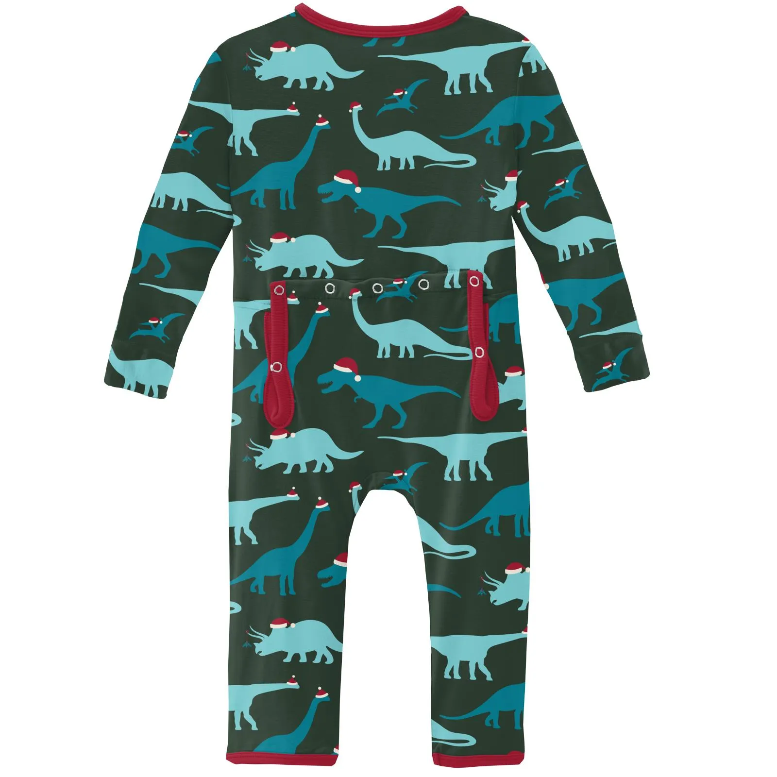 KicKee Pants Santa Dinos Coverall with Zipper