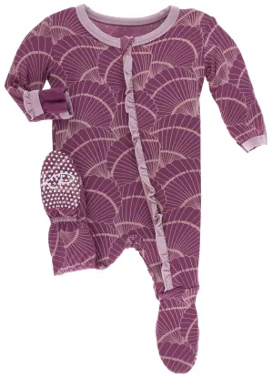 KicKee Pants Shell Fossils Classic Ruffle Footie with Zipper