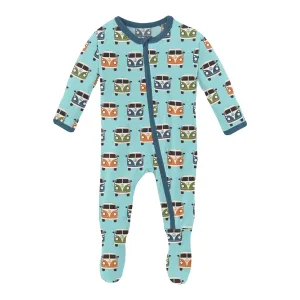 KicKee Pants Summer Sky Vintage Vans Footie with Zipper