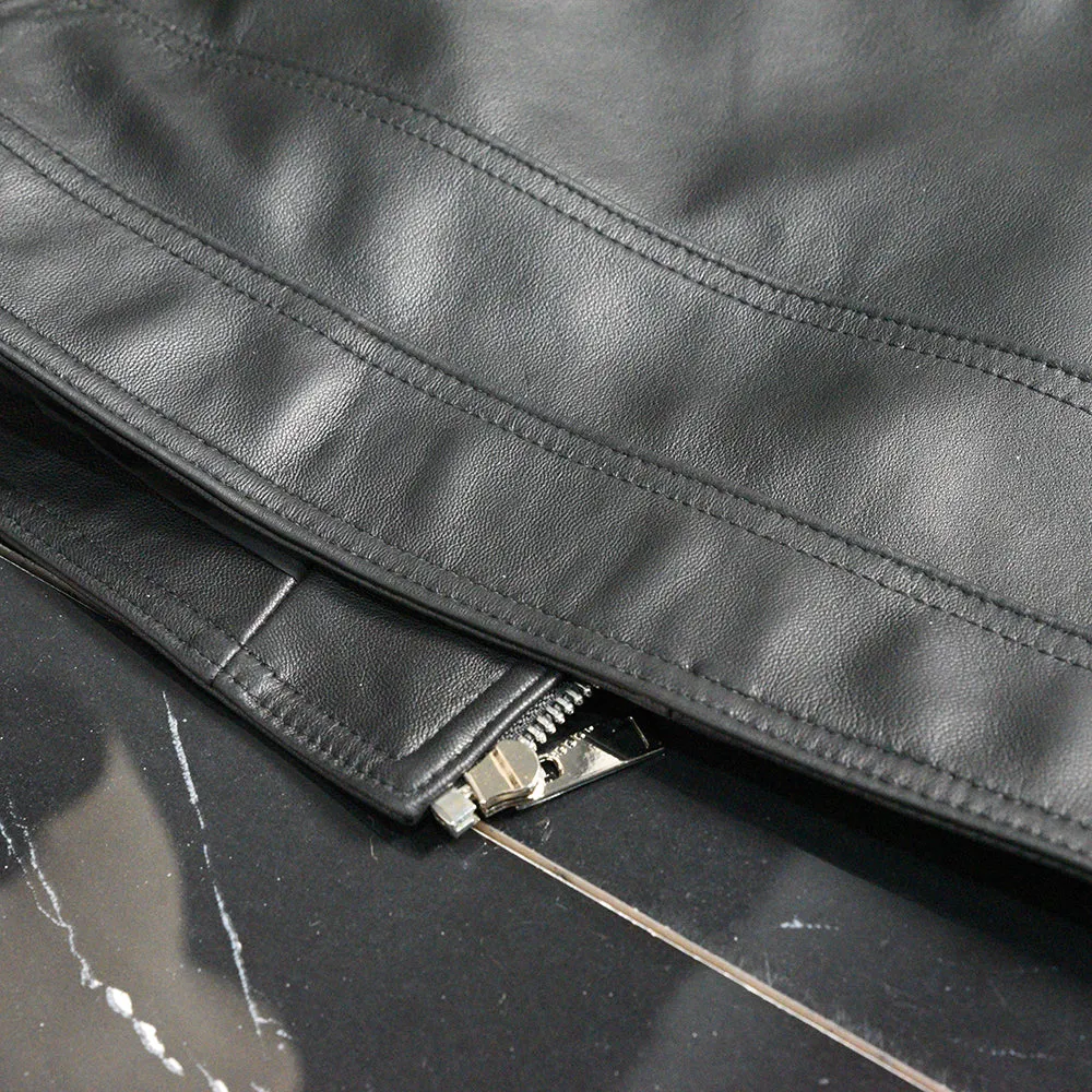 Lady Genuine Sheepskin Leather Black New Style Leather Coat