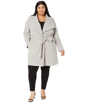 Lauren Ralph Lauren Plus Size Front Wrap Crepe Dress Coat Cork 2X