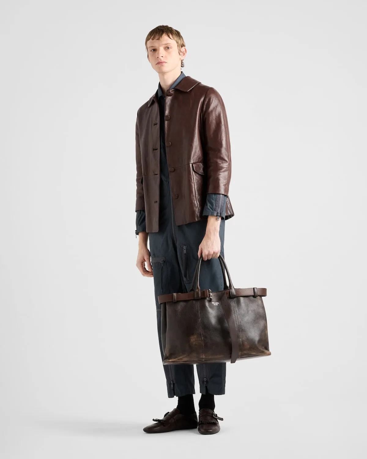 Leather Blouson Jacket