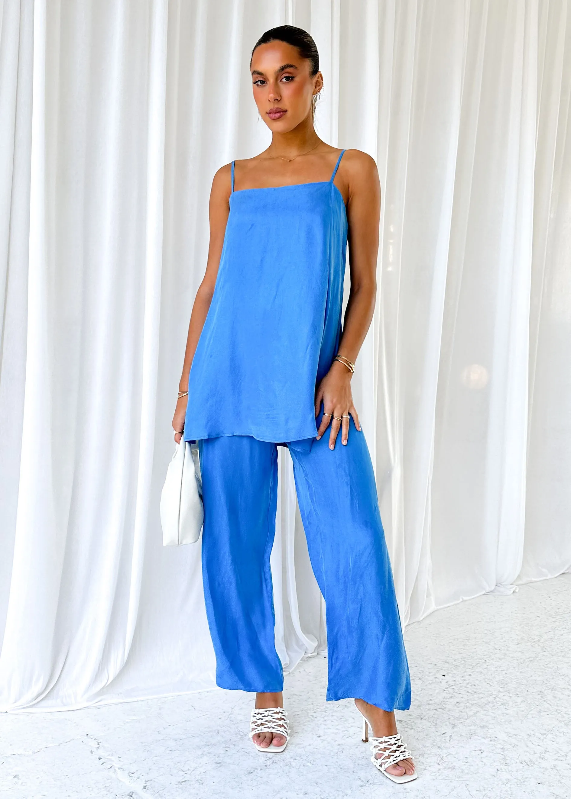 Leilyn Cupro Pants - Cobalt