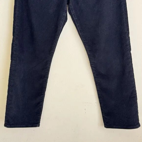 Levi's Wedgie Straight Fit Corduroy Pants Women 30 Black Button Fly Stretch