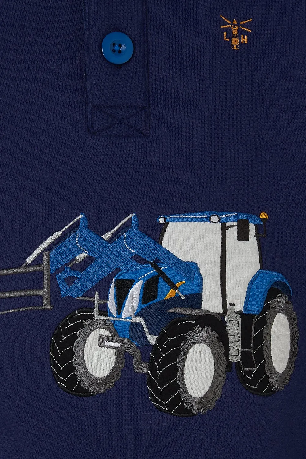 Lighthouse Jack Hoodie with Tractor Front Loader Applique  - Royal & Navy Blue