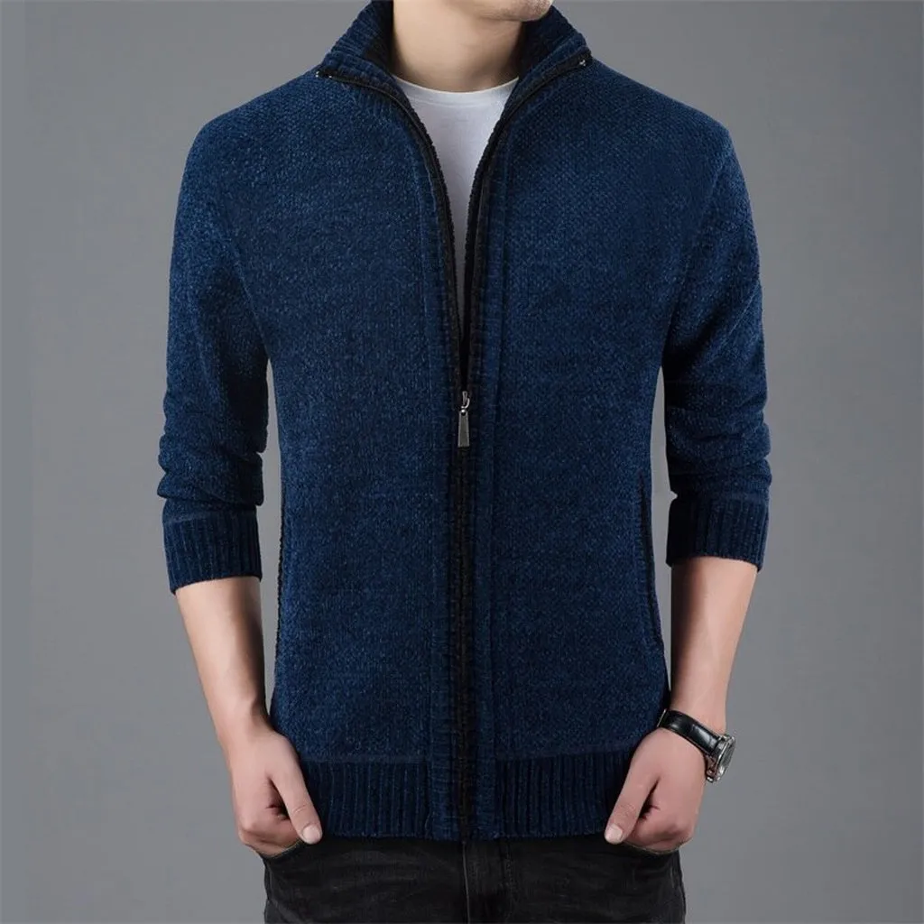 LISEAVEN - Original Sweater Thick Warm for Mens Cardigan Slim Fit Jumpers Knitwear Warm Autumn Korean Style Casual Clothing Men Cardigans