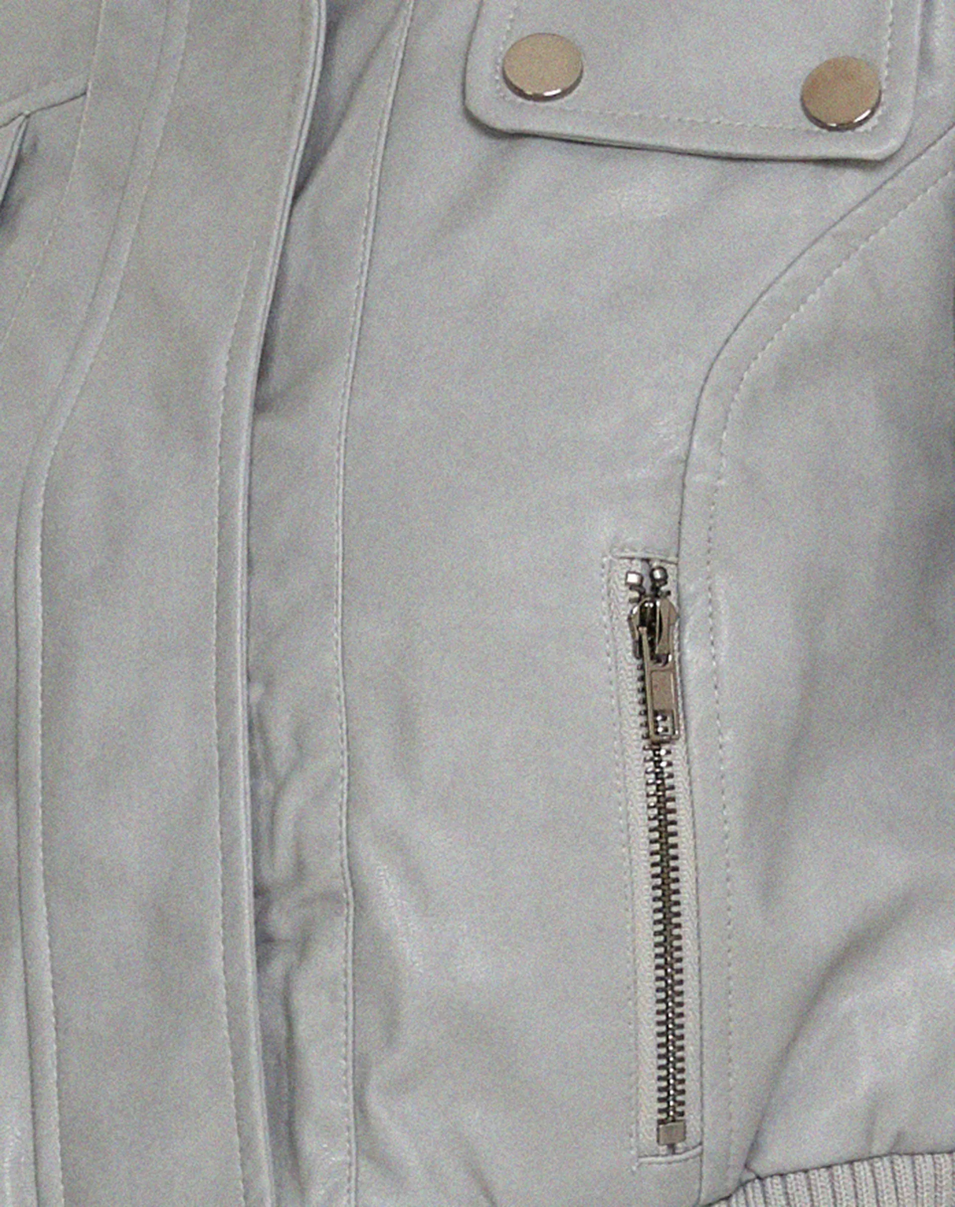 Loviana Jacket in PU Silver Grey