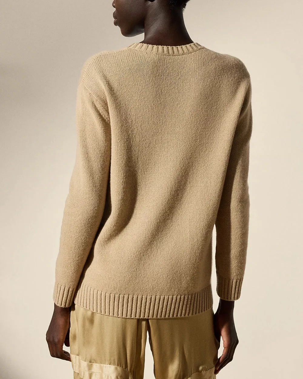 Lux Tan Cashmere Aviator Bear Sweater
