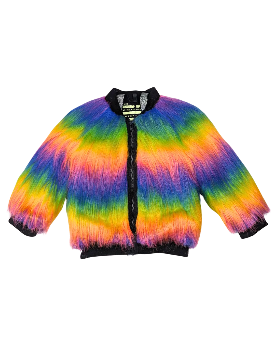 MADE TO ORDER - RAINBOW LONG FUR - Adult Bomber Jacket