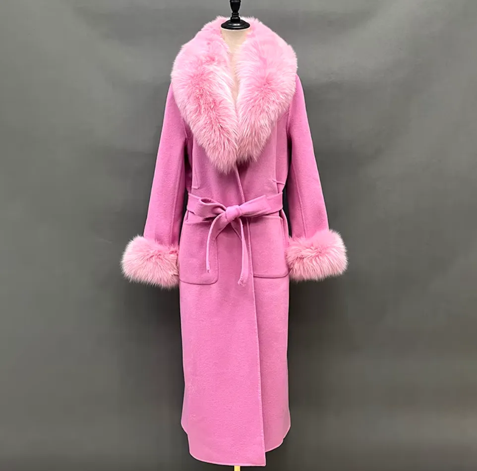 Malina | Cashmere Wool Coat with Fox Fur