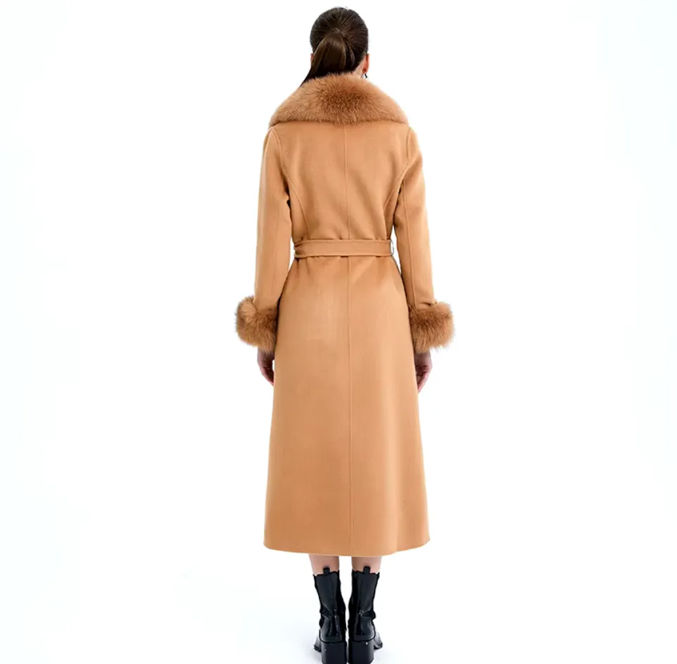 Malina | Cashmere Wool Coat with Fox Fur