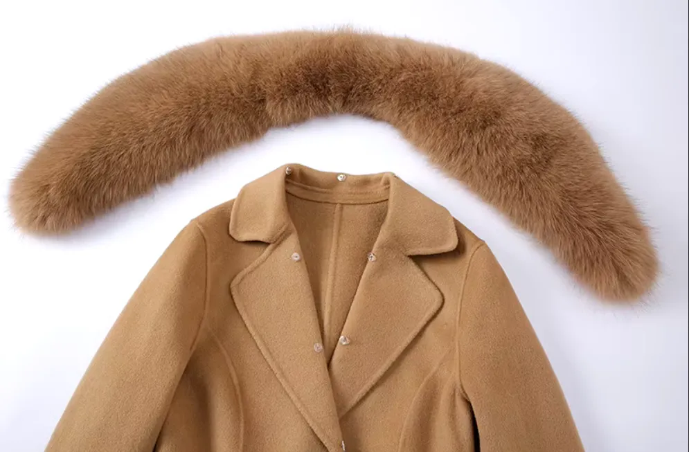 Malina | Cashmere Wool Coat with Fox Fur