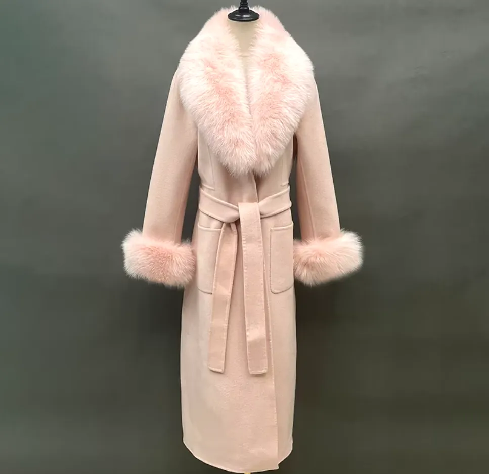 Malina | Cashmere Wool Coat with Fox Fur