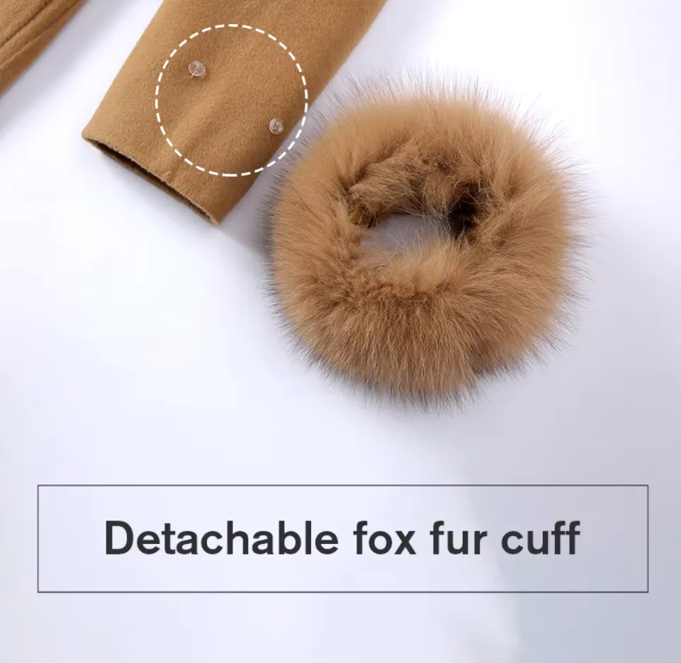 Malina | Cashmere Wool Coat with Fox Fur