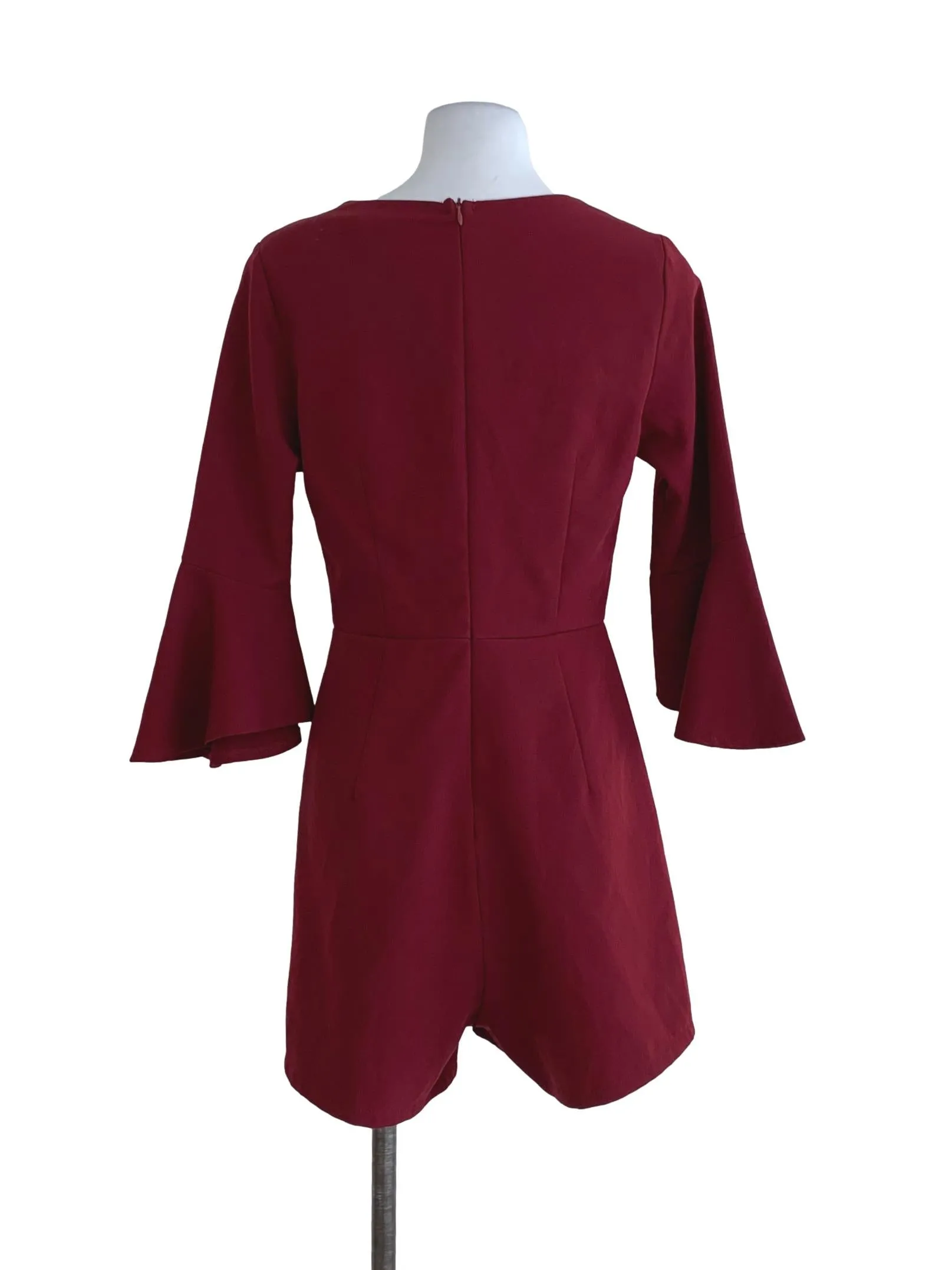 Maroon Plain Jumpsuit