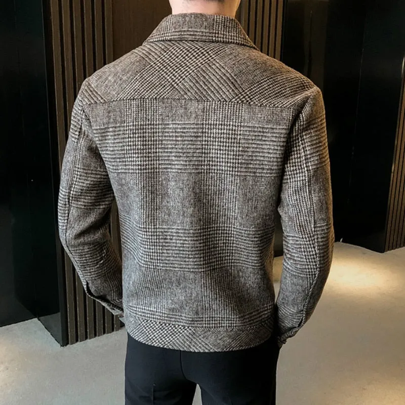 Men Wool Trench Coat Jacket Outwear Casual Slim Fit Thicker Jackets High Quality Steetwear Windbreaker