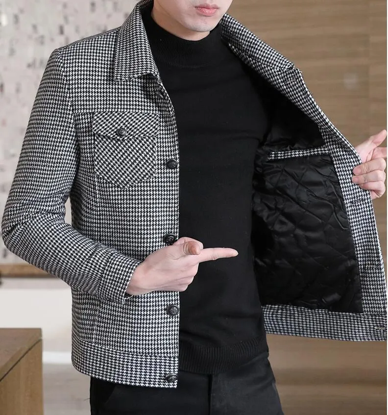 Men Wool Trench Coat Jacket Outwear Casual Slim Fit Thicker Jackets High Quality Steetwear Windbreaker