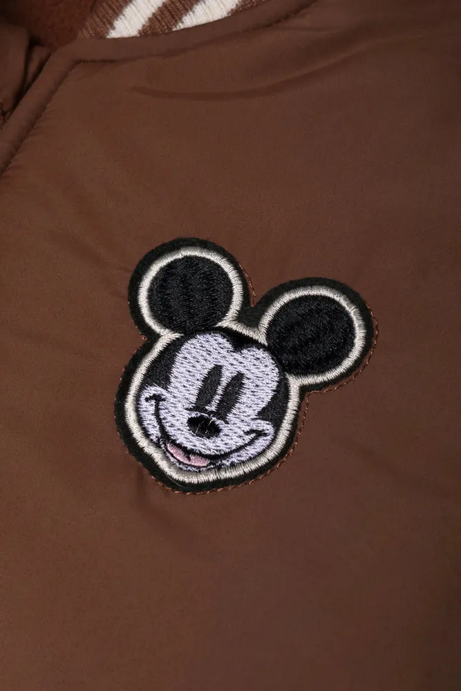Mickey Mouse Bomber Jacket Brown