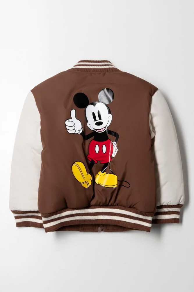 Mickey Mouse Bomber Jacket Brown