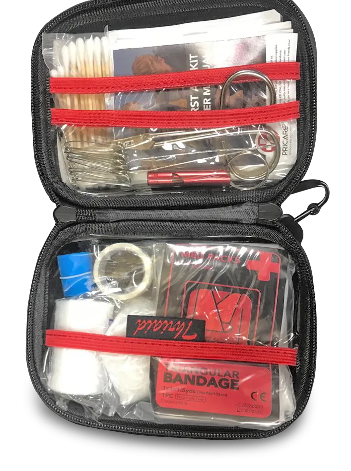 Mini First Aid Kit, 100 pcs., Water-resistant Hard Shell