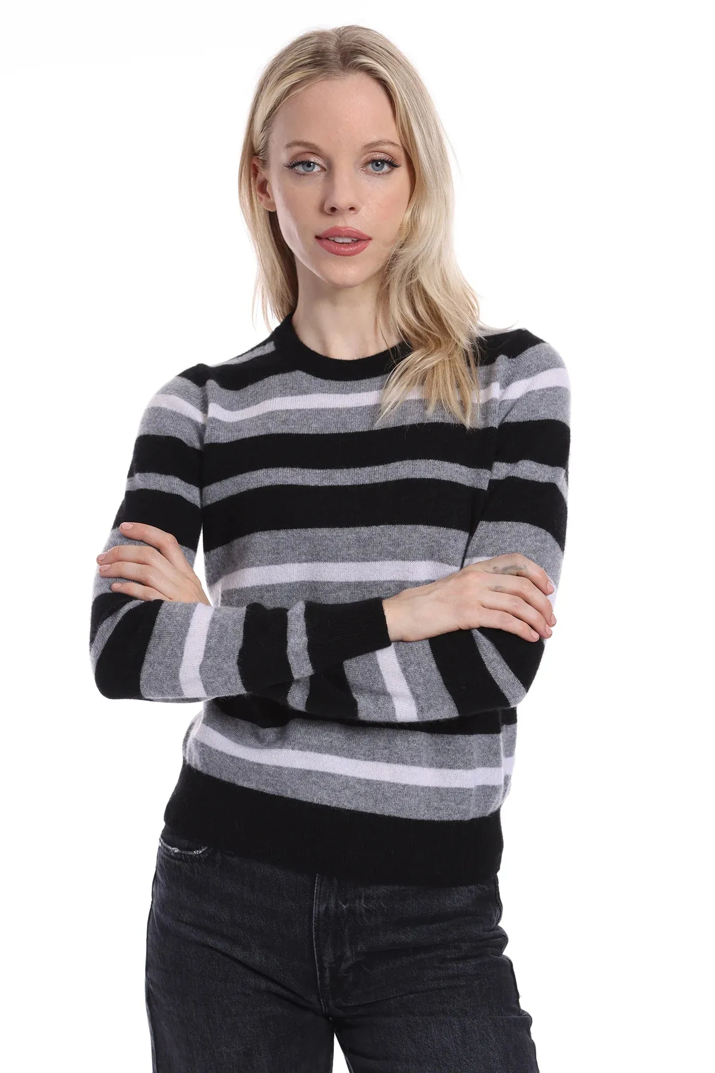 Minnie Rose Striped Crew Pullover