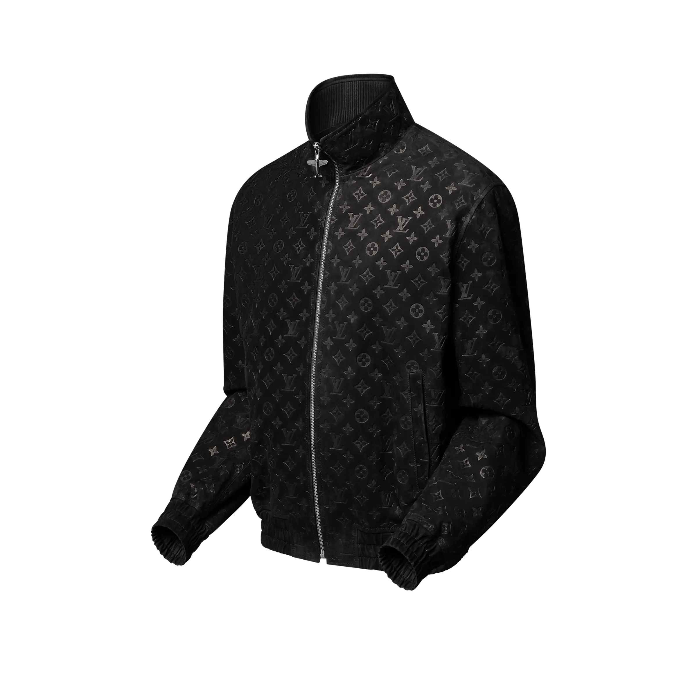 Monogram Debossed Suede Tracksuit Jacket