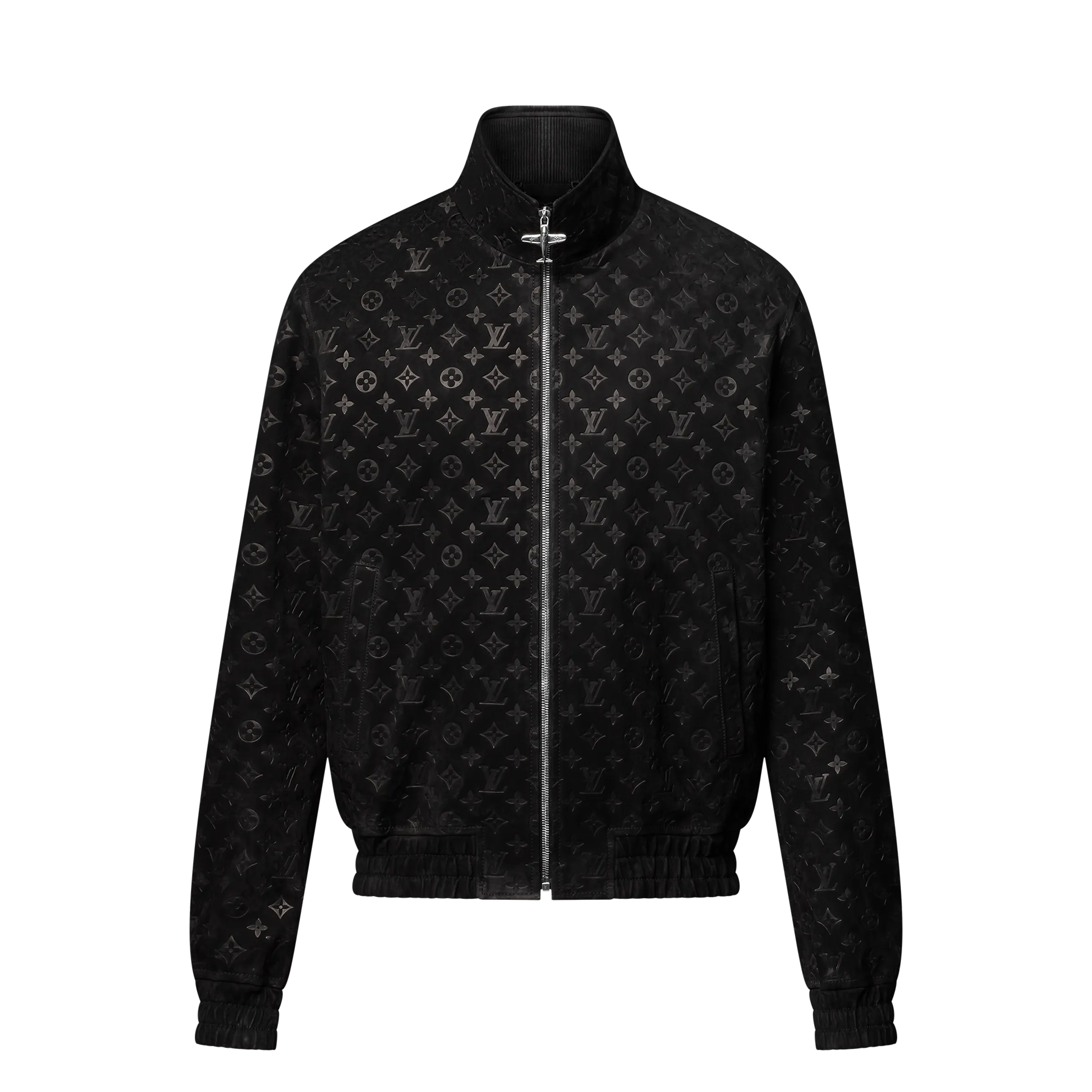 Monogram Debossed Suede Tracksuit Jacket