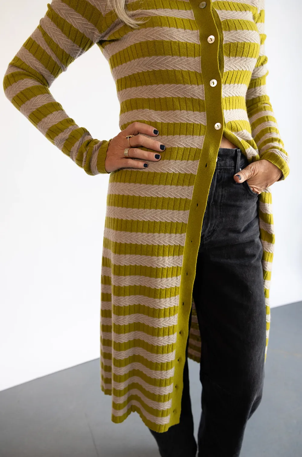 Morrissey Textured Dress - Green Stripe