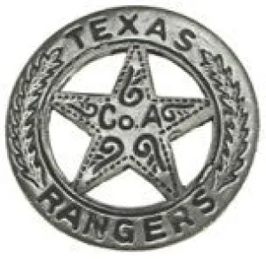 Old West Historic Replica Badge: Texas Rangers Star Ornate