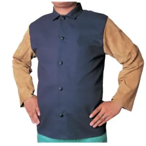 ORS Nasco Leather/FR Sateen Combo Jacket, Medium, Blue/Tan, 1201-M