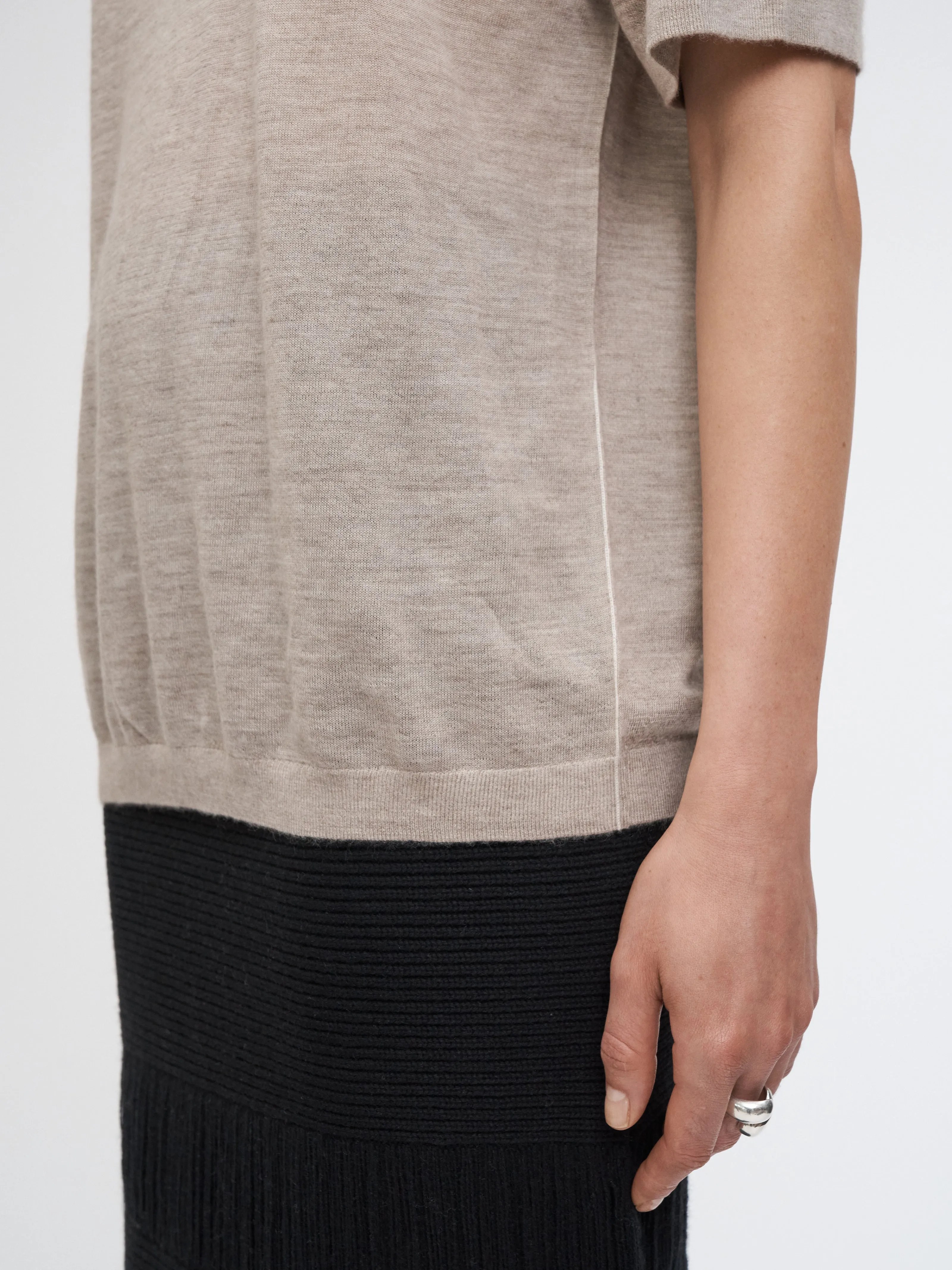 Oversized T-Shirt in Stone Heathered