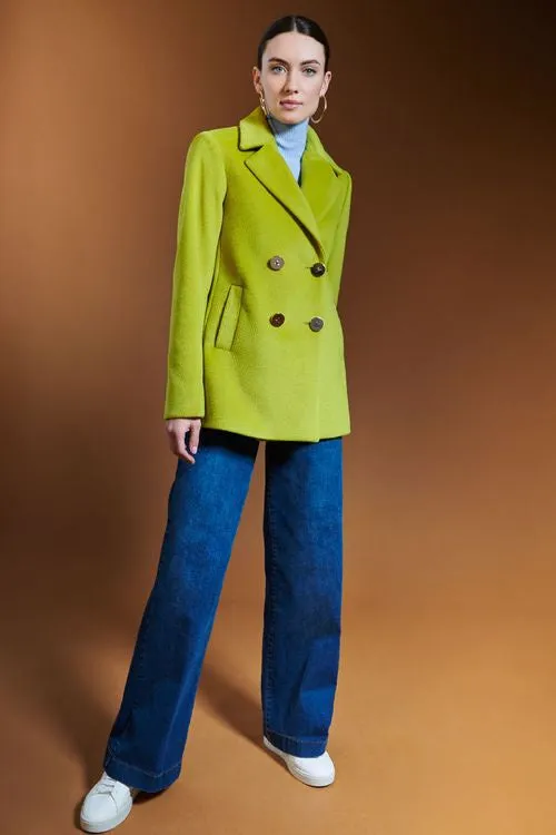 Pea style coat in citrine