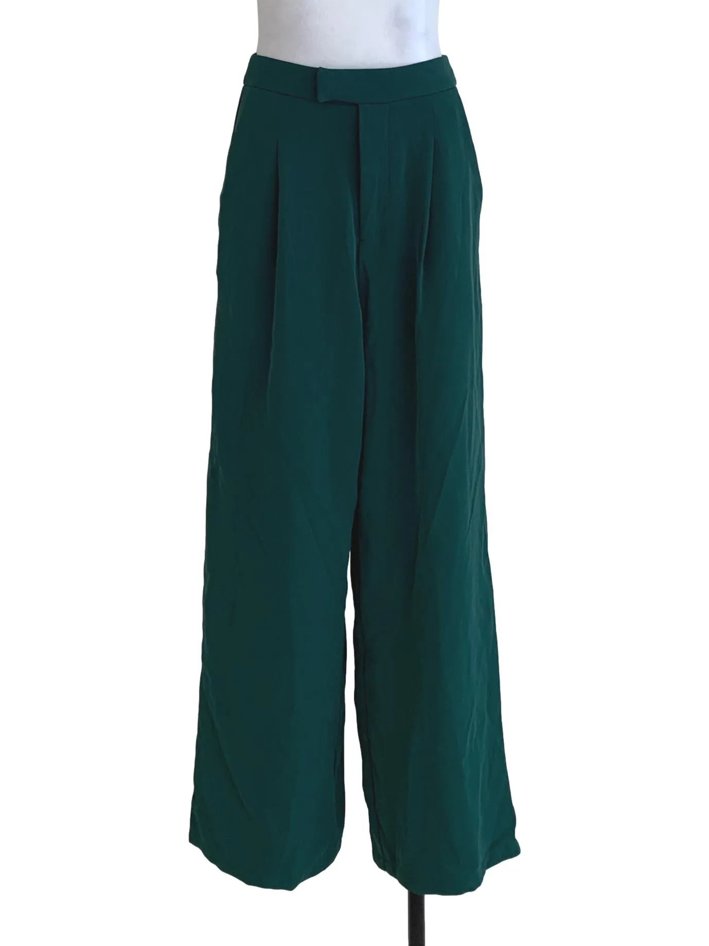 Pine Green Plain Formal Pants