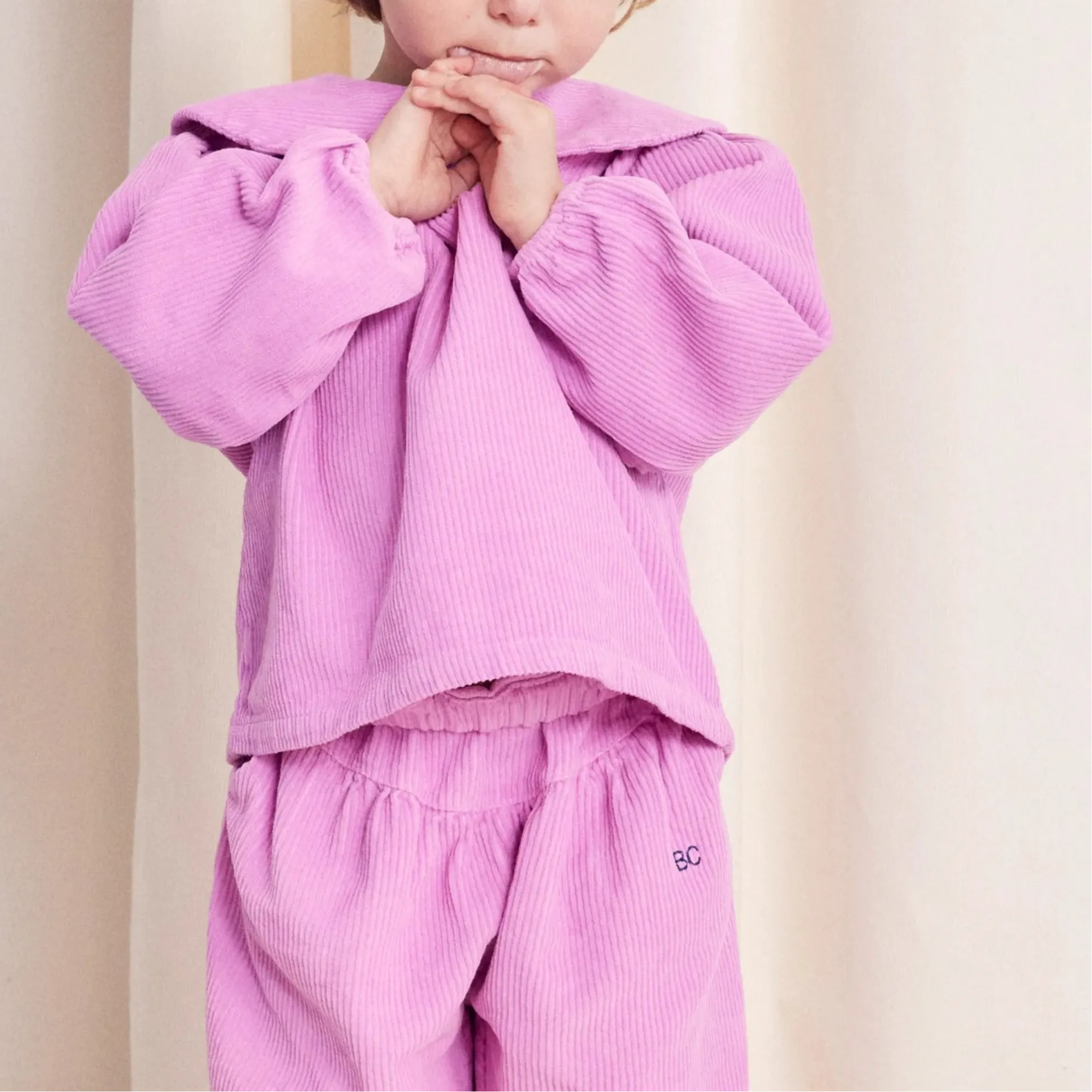 Pink Corduroy Blouse With Ghost Logo