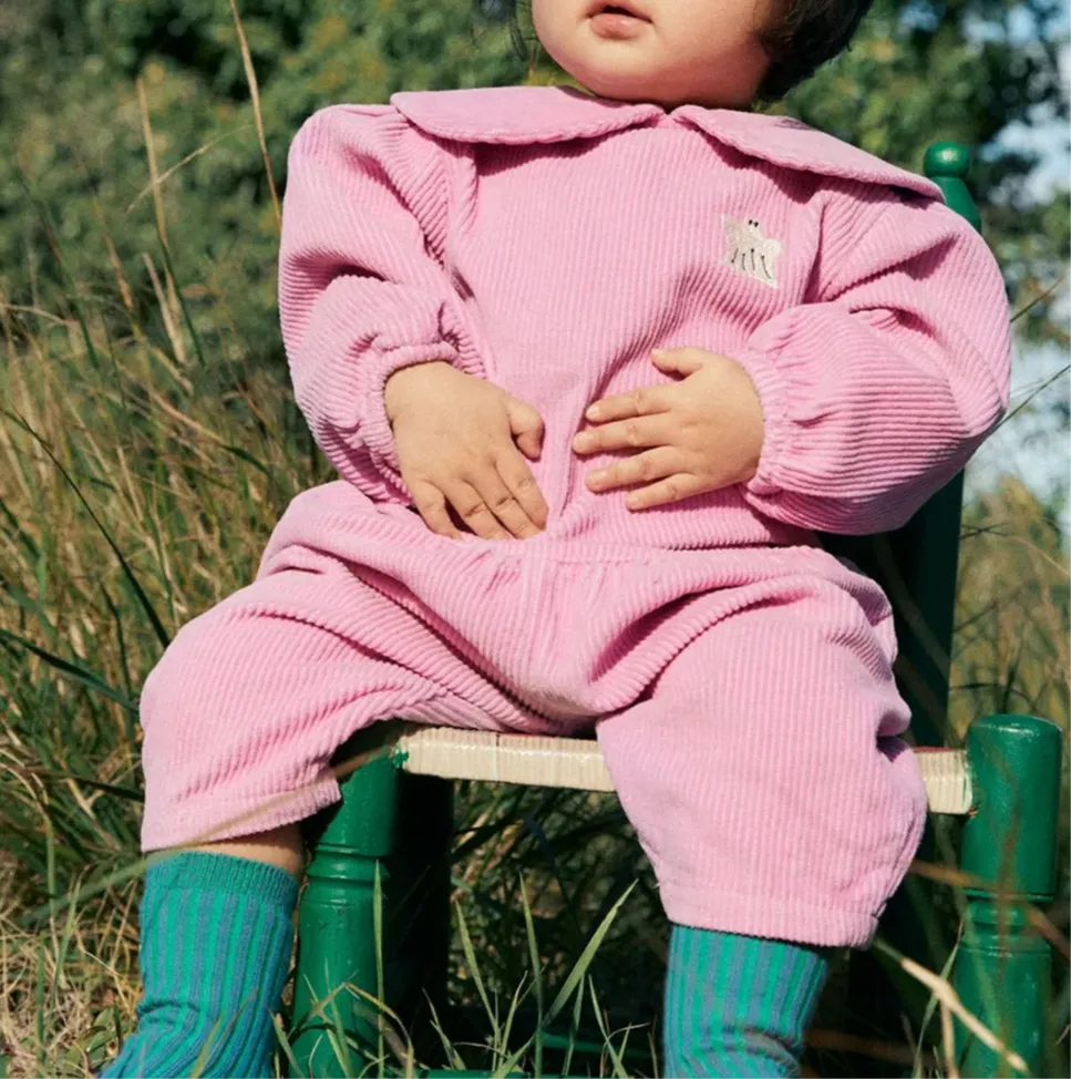 Pink Corduroy Blouse With Ghost Logo