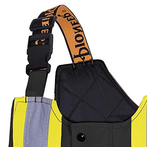 Pioneer V1120870-M Insulated Waterproof Work Overall - Easy Boot Access, Hi-Vis Bib Pants, Men, Black, M