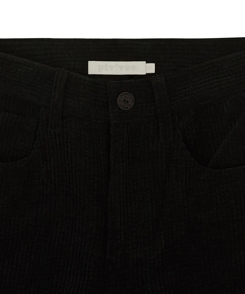 PIV'VEE Corduroy Bootcut Pants - Ebony Black
