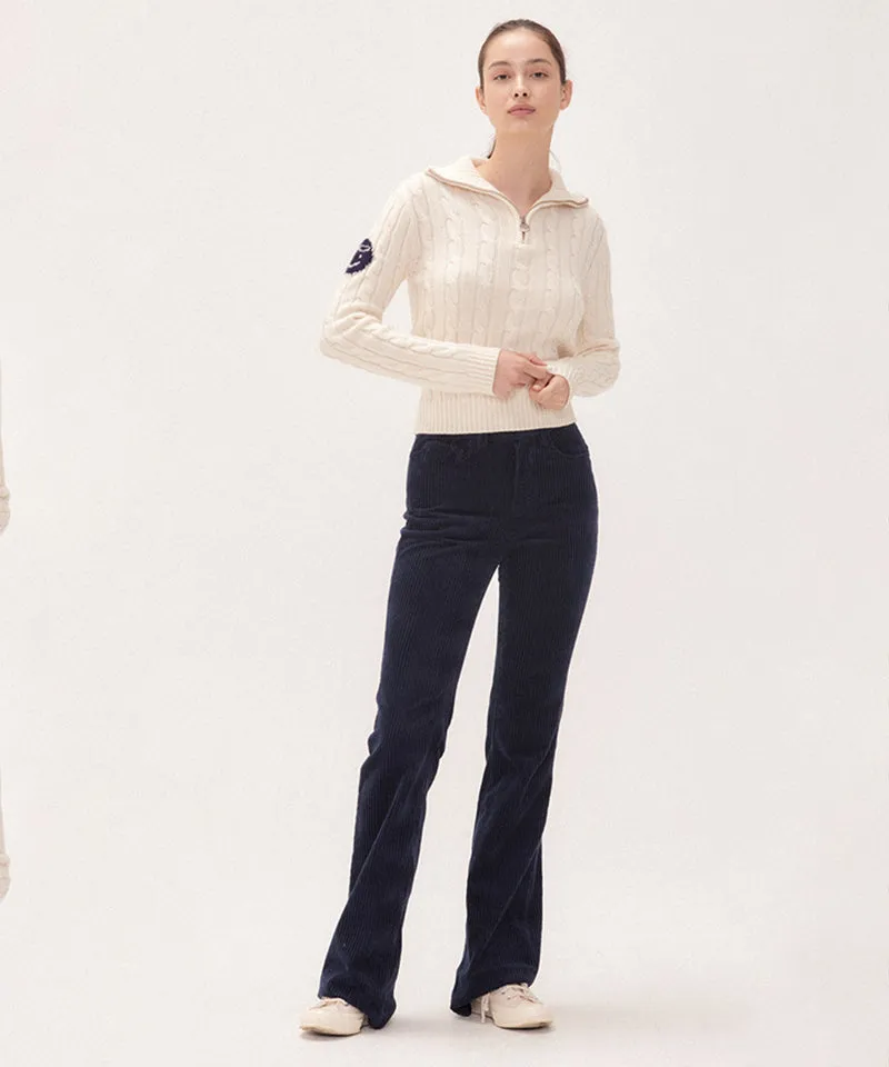 PIV'VEE Corduroy Bootcut Pants - Ocean Navy