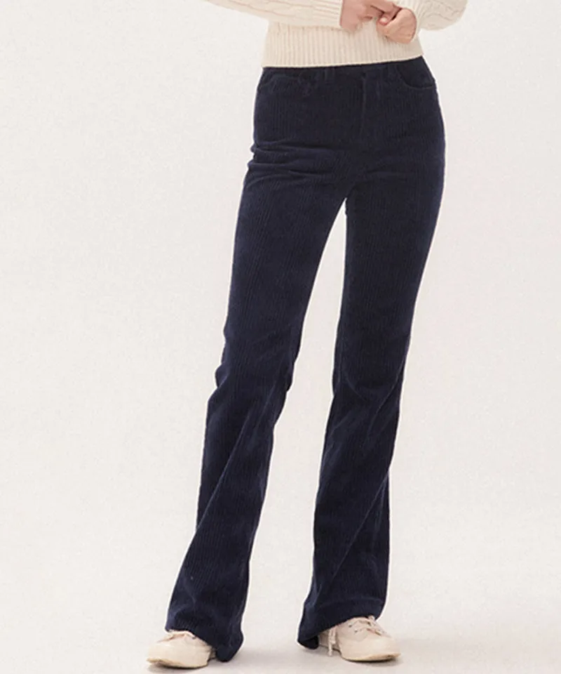 PIV'VEE Corduroy Bootcut Pants - Ocean Navy