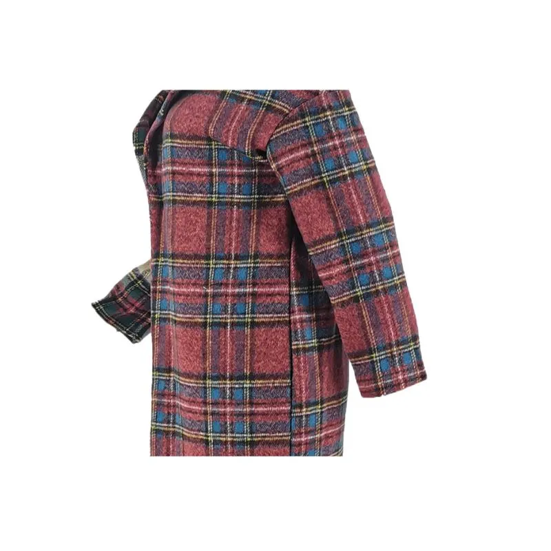 Plaid Patchwork Woolen Coat