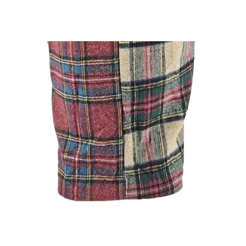 Plaid Patchwork Woolen Coat