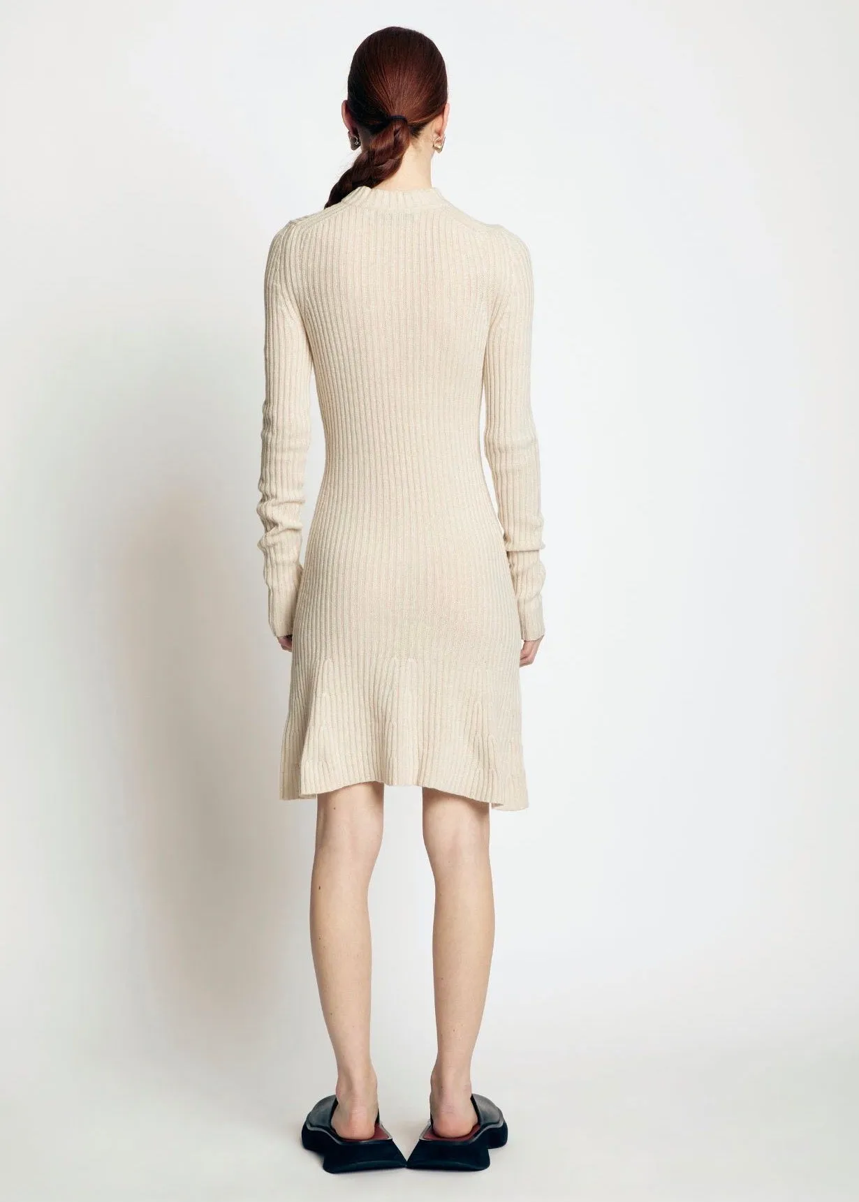 Plaited Rib Sweater Dress (Bone)