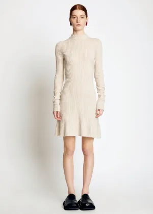 Plaited Rib Sweater Dress (Bone)